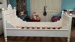 Opsetims Tims Medallion wit houten bed prinsessenbed vintage, Ophalen, 85 tot 100 cm, Gebruikt, Lattenbodem