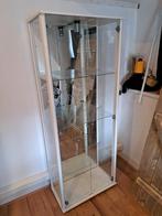 Witte Vitrinekast met Glazen Planken, Minder dan 50 cm, Ophalen of Verzenden, Glas, Modern