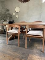 Teak houten eetkamerstoelen 4 stuks, Huis en Inrichting, Stoelen, Ophalen, Bruin, Vier, Hout
