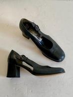 J97 Gabor maat 38,5 leren open pumps schoenen leer zwart