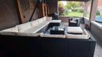 Grote Loungeset met stoel, tafel en 2 hockers, Tuin en Terras, Tuinsets en Loungesets, Ophalen, Kunststof, Meer dan 8 zitplaatsen