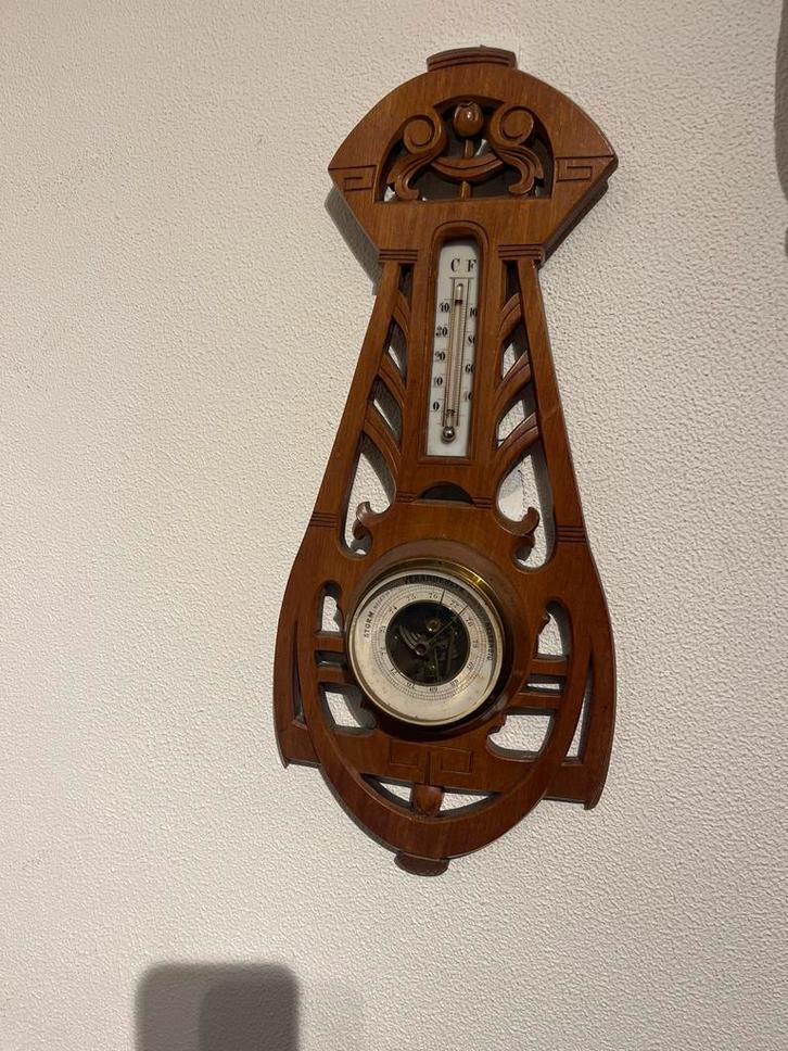 Antieke Barometer & Thermometer Art Nouveau, Antiek en Kunst, Antiek | Koper en Brons, Ophalen of Verzenden