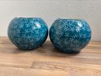 Potten blauw met motief, Huis en Inrichting, Woonaccessoires | Vazen, Ophalen, Overige kleuren, Aardewerk of Porselein, Zo goed als nieuw