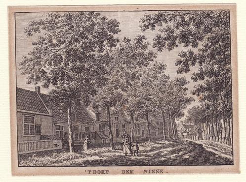 't dorp der Nisse oude gravure door K.F. Bendorp ca. 1793, Antiek en Kunst, Kunst | Etsen en Gravures, Verzenden