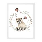 Kinderposter Bosdieren Wasbeer Aquarel Little Dreamzzz, Nieuw, Ophalen of Verzenden, Wanddecoratie, Support@littledreamers.nl