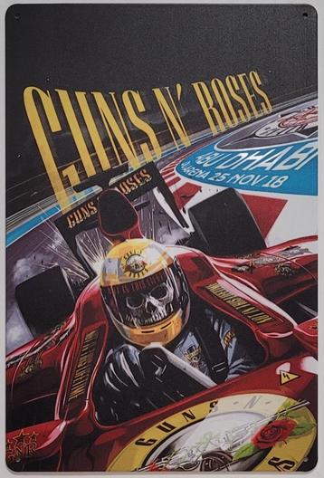 Guns N' Roses Formule 1 Abu Dhabi reclamebord van metaal  beschikbaar voor biedingen