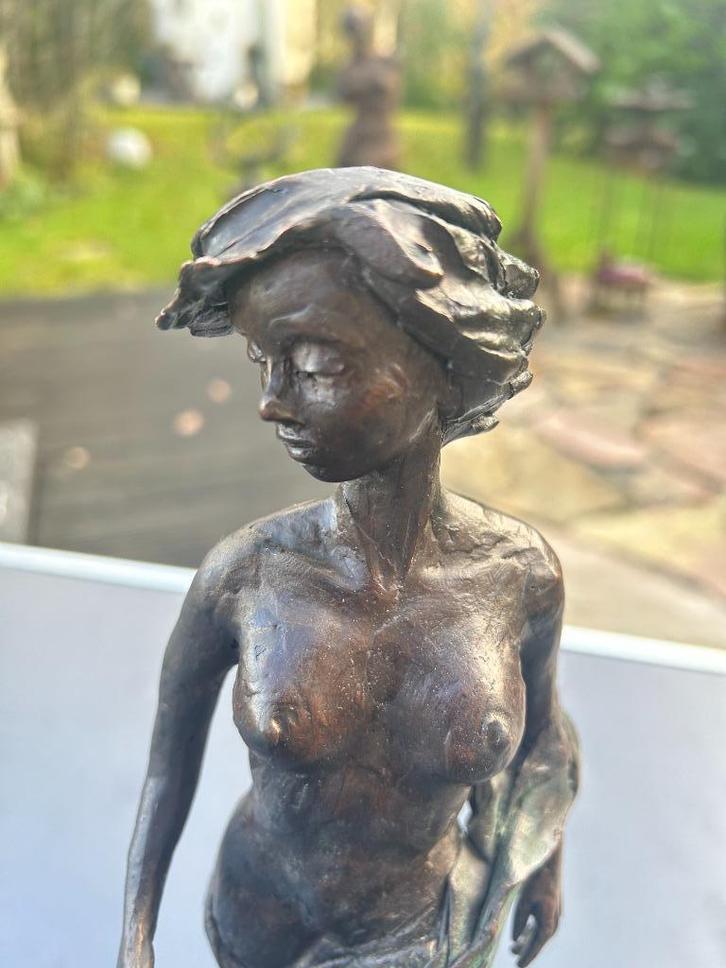 Naakt beeld van Marianne Houtkamp, groene patina, gesigneerd, Antiek en Kunst, Kunst | Beelden en Houtsnijwerken, Ophalen of Verzenden