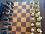 SCHAAKSPEL MASSIEF BORD 40/40cm met SCHAAKSTUKKEN K9cm DAMST, Een of twee spelers, Ophalen of Verzenden, Gebruikt