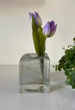 Zware grotere kristal glazen solifleur vaas, Overige kleuren, Ophalen of Verzenden, Minder dan 50 cm, Glas
