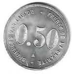 noodgeld broeders van liefde ,50 centiemes eerste serie nr 2, Verzenden, Losse munt