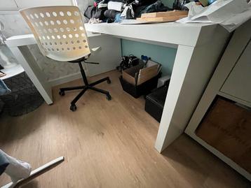 IKEA Malm bureau wit + 4x IKEA Kallax kast wit - afbeelding 1