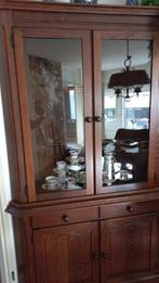 hoek vitrinekast, Huis en Inrichting, Ophalen, Gebruikt, Eikenhout, 50 tot 100 cm
