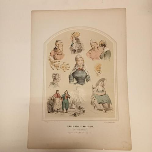 Klederdr. Bing & Braet VIII Zd-Holland Vlaardingen Maassluis, Antiek en Kunst, Kunst | Etsen en Gravures, Ophalen of Verzenden