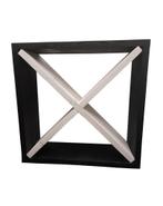 Wijnrek stoer hout – zwart met wit steigerhout (55x55 cm), Ophalen, Nieuw, Hout, 5 tot 15 flessen