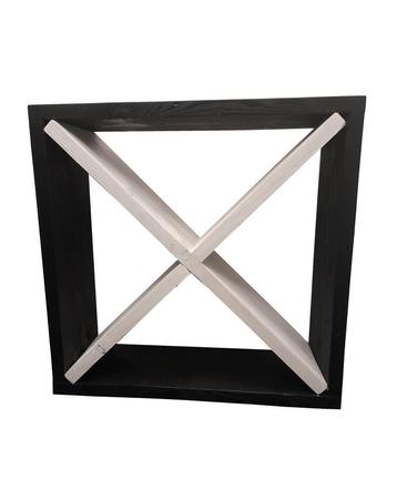 Wijnrek stoer hout – zwart met wit steigerhout (55x55 cm)  beschikbaar voor biedingen
