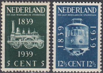 Nederland- 1939 - Spoorwegen - NVPH-325 t/m NVPH-326 - O beschikbaar voor biedingen