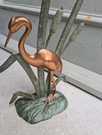 Bronzen Reiger Beeld met Riet, Ophalen of Verzenden
