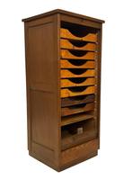 Vintage eiken houten archiefkast rolluik roldeurkast 50's