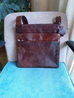Leren schoudertas SASA design donkerbruin vintage, Overige merken, Bruin, Ophalen of Verzenden, Zo goed als nieuw