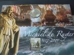 Michiel de Ruyter €5,00 munt zilver incl velletje postzegels, Koningin Beatrix, Zilver, Euro's, Ophalen of Verzenden