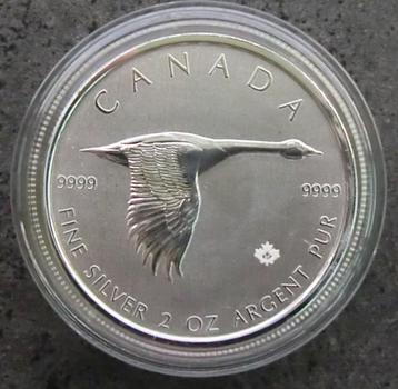 Zilver 2 Oz Canada Goose, (2020), lees beschikbaar voor biedingen