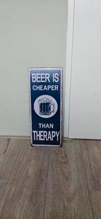 Beer is cheaper then therapy 50x20cm leuk voor in mancave, Ophalen of Verzenden, Zo goed als nieuw, Gebruiksvoorwerp
