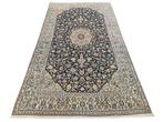 Handmade Persian wool Naïn carpet medallion silk 230x377cm, Persian Perzisch vintage oosters hype, Crème, 200 cm of meer, Ophalen of Verzenden