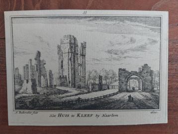 53 / Huis te Kleef Haarlem Gravure 18e eeuw A. Rademaker beschikbaar voor biedingen