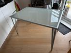 Bureau /keukentafel 120 x 80/mat glazen blad, Ophalen, Gebruikt
