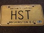 Kentekenplaat licenseplate Washington DC 1981 USA, Auto's, Gebruikt, Verzenden