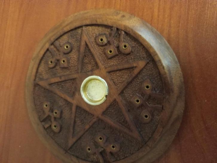 Houten Wierookbrander Pentagram, Huis en Inrichting, Woonaccessoires | Overige, Ophalen of Verzenden