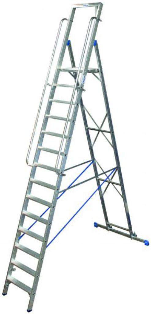 Verrijdbare trapladder met 14 treden Platformtrap van KRAUSE, Doe-het-zelf en Verbouw, Ladders en Trappen, Gebruikt, Ladder, 4 meter of meer