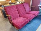 retro bank, rood fluweel, Huis en Inrichting, Fauteuils, Gebruikt, Ophalen