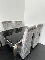 Eettafel met 4 stoelen en salontafel, Ophalen, Zo goed als nieuw