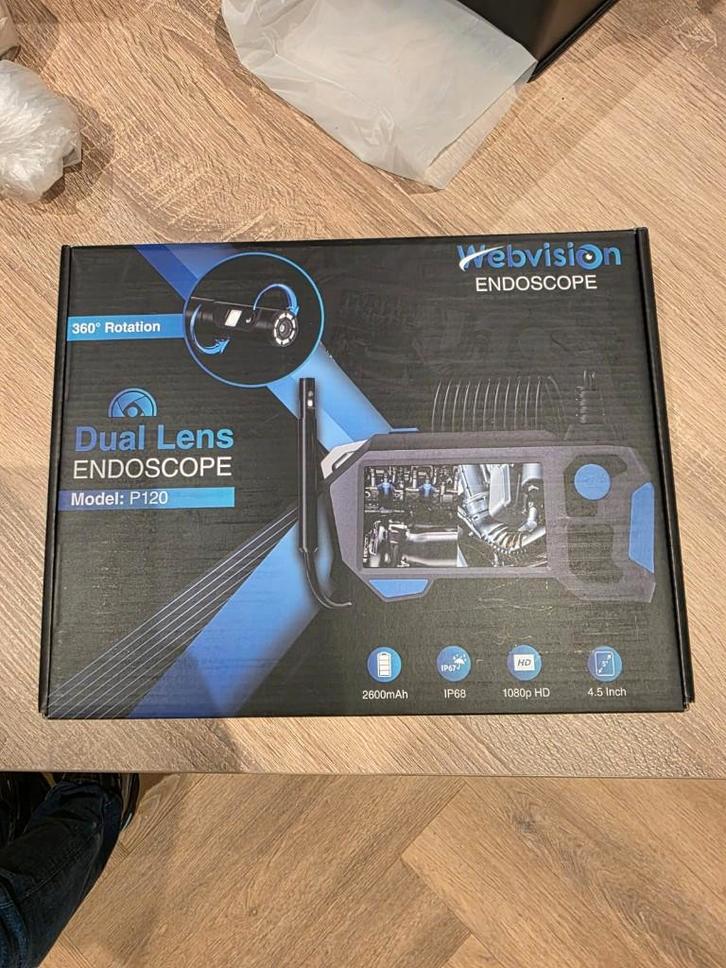 Webvision Industriële Endoscoop– 360 – 5m / 10m, Doe-het-zelf en Verbouw, Meetapparatuur, Zo goed als nieuw, Overige meters, Ophalen of Verzenden