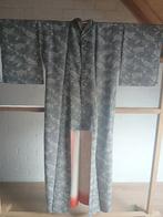 Traditionele Japanse Kimono black white bloem, Antiek en Kunst, Ophalen of Verzenden
