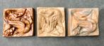 3 Keramiek wandtegels gevelstenen van ganzen / eenden, Hobby en Vrije tijd, Ophalen of Verzenden, Zo goed als nieuw