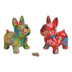 Spaarpot hond keramiek - franse bulldog - boston terriër, Verzamelen, Spaarpotten, Steen, Aardewerk of Keramiek, Kwastje-over-Kastje