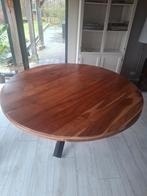 Mango tafel rond 160 cm, Ophalen, 150 tot 200 cm, Rond, Zo goed als nieuw