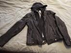 Grijs leren jasje met capuchon - maat M, Kleding | Dames, Jasjes, Kostuums en Pakken, Maat 38/40 (M), Gypsy, Ophalen of Verzenden