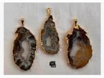 3 x Agaat geode amethist hangers, 5 cm, prijs per stuk, Nieuw, Ophalen of Verzenden, X, X