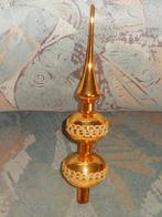 kerst kerstpiek goud glazen piek versierd retro vintage goud, Ophalen of Verzenden, Gebruikt