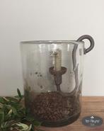 Windlicht metal chips 25/20 Puur Wonen stoer sober landelijk, Huis en Inrichting, Woonaccessoires | Overige, Verzenden, Nieuw