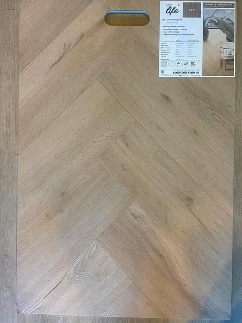 YUP Leyton herringbone PVC visgraat dryback/lijm, Huis en Inrichting, Stoffering | Vloerbedekking, Nieuw, Beige, 75 m² of meer