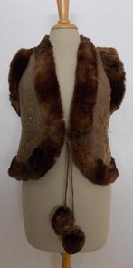 Afghaans stoer bewerkt gilet/bodywarmer van Ashalak Ibiza! M, Verzenden, Zo goed als nieuw, Maat 38/40 (M), Bruin