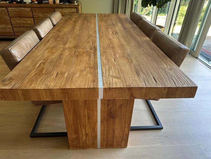 Tafel Teak 110 - 240 cm  (ZGAN), Huis en Inrichting, Tafels | Eettafels, Zo goed als nieuw, 100 tot 150 cm, 200 cm of meer, Vijf personen of meer