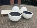 Ronde bloembakken 4 stuks, polystone, bloembak rond,, Ophalen, Kunststof, Minder dan 60 cm, Rond