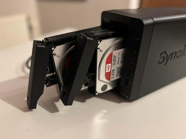 Synology DS214+ NAS 4TB (2x2TB WD Red), Computers en Software, NAS, Gebruikt, Ophalen of Verzenden