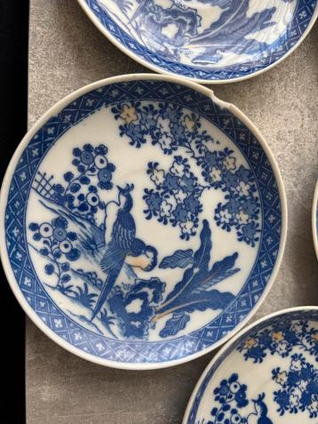 Antiek Chinees Porselein, Blauw, 5 stuks beschikbaar voor biedingen