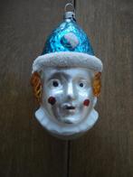 Mooie oude glazen kerstbal clownshoofd, Ophalen of Verzenden, Gebruikt